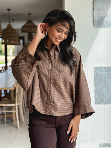 Chemise à carreaux Loulia - Chocolat