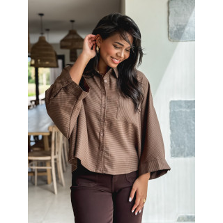 Chemise à carreaux Loulia - Chocolat