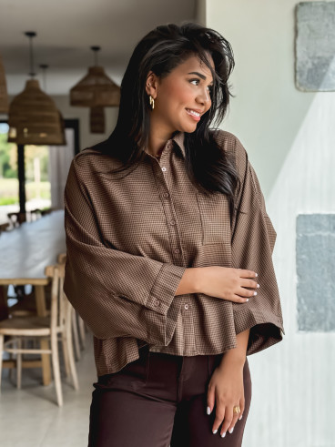 Chemise à carreaux Loulia - Chocolat