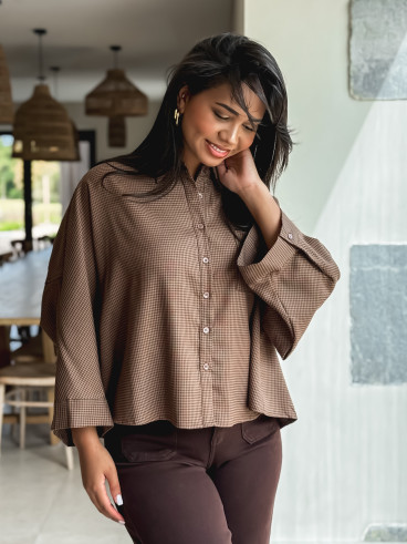 Chemise à carreaux Loulia - Chocolat