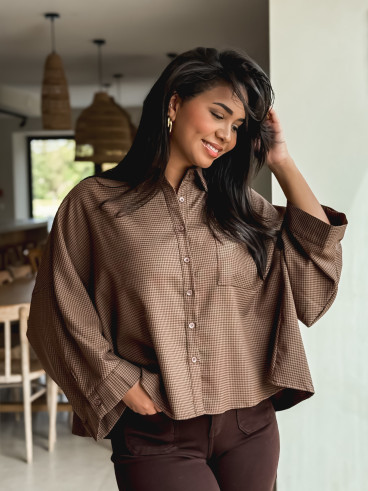 Chemise à carreaux Loulia - Chocolat