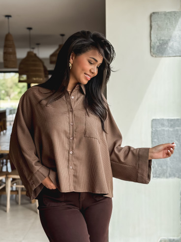 Chemise à carreaux Loulia - Chocolat