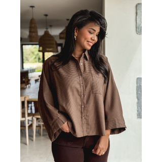 Chemise à carreaux Loulia - Chocolat