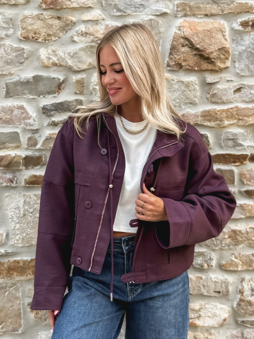 Veste courte Jaëlys - Aubergine