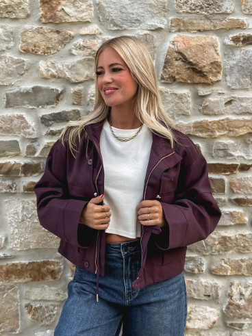 Veste courte Jaëlys - Aubergine