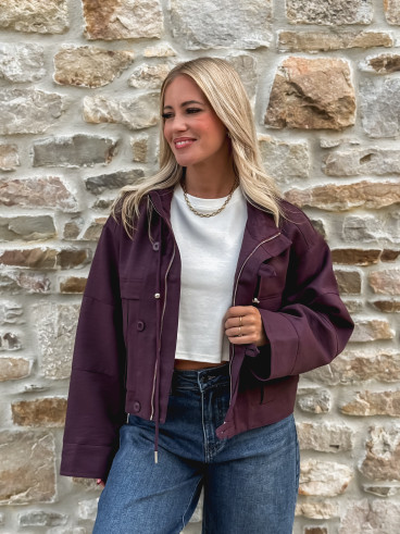 Veste courte Jaëlys - Aubergine