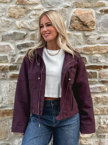 Veste courte Jaëlys - Aubergine