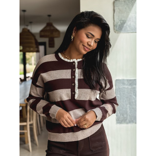 Pull Yolanda - Chocolat/Taupe