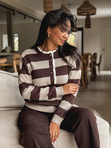 Pull Yolanda - Chocolat/Taupe