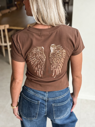 T-shirt Engel - Marron