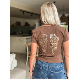 T-shirt Engel - Marron