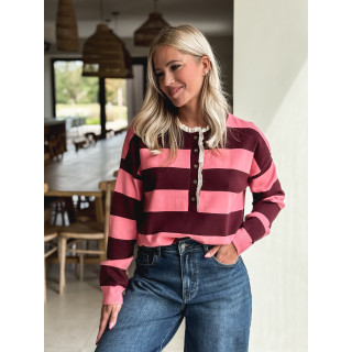 Pull Yolanda - Rose/Bordeaux