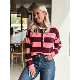 Pull Yolanda - Rose/Bordeaux
