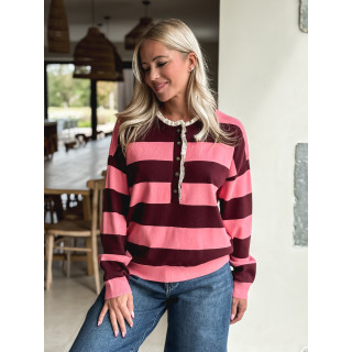 Pull Yolanda - Rose/Bordeaux