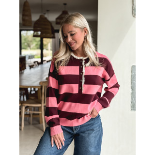 Pull Yolanda - Rose/Bordeaux
