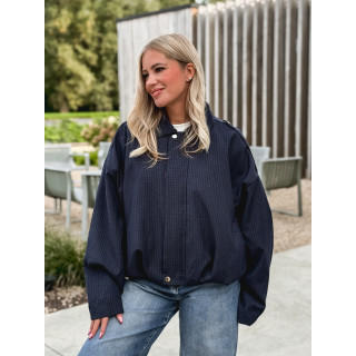 Bomber à carreaux Eirwen - Bleu marine