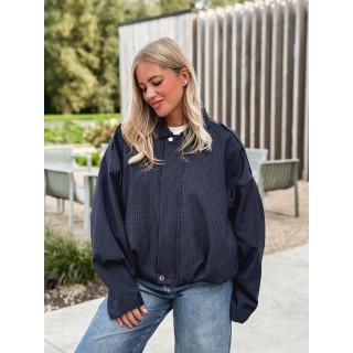Bomber à carreaux Eirwen - Bleu marine