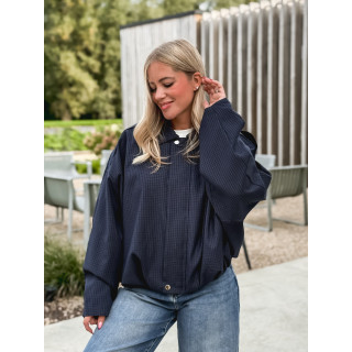 Bomber à carreaux Eirwen - Bleu marine