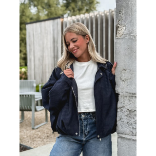 Bomber à carreaux Eirwen - Bleu marine