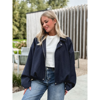 Bomber à carreaux Eirwen - Bleu marine