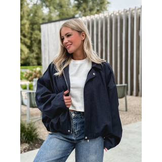 Bomber à carreaux Eirwen - Bleu marine