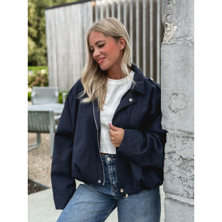 Bomber à carreaux Eirwen - Bleu marine