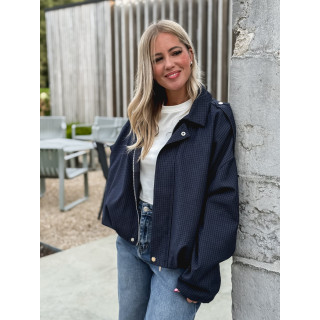Bomber à carreaux Eirwen - Bleu marine