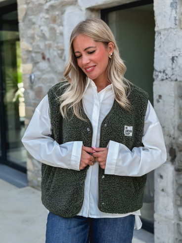 Gilet teddy Natanaëlle - Kaki
