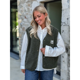 Gilet teddy Natanaëlle - Kaki