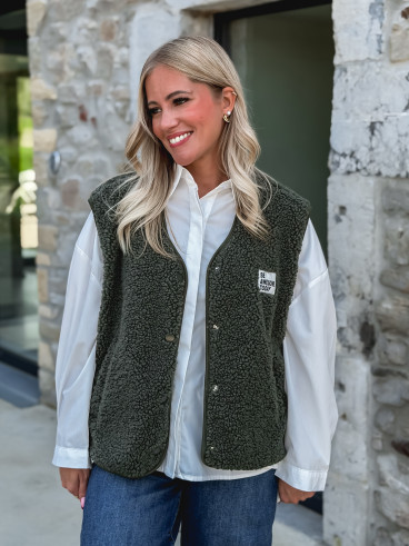 Gilet teddy Natanaëlle - Kaki Gilet teddy Natanaëlle - Kaki