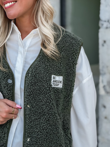 Gilet teddy Natanaëlle - Kaki Gilet teddy Natanaëlle - Kaki