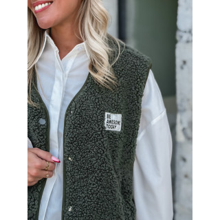 Gilet teddy Natanaëlle - Kaki
