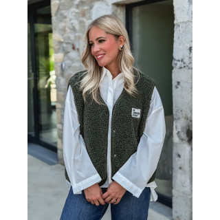 Gilet teddy Natanaëlle - Kaki