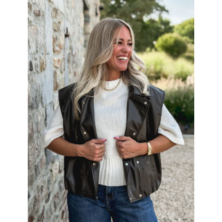 Veste en simili Doriana - Chocolat