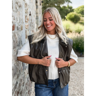 Veste en simili Doriana - Chocolat