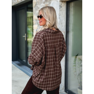 Blouse à carreaux Zélya - Chocolat