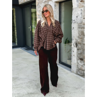 Blouse à carreaux Zélya - Chocolat