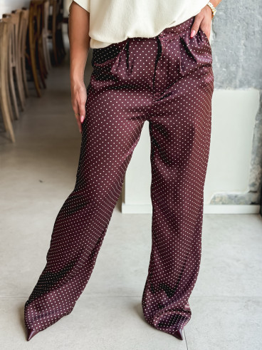 Pantalon à pois Kaléna - Bordeaux Pantalon à pois Kaléna - Bordeaux