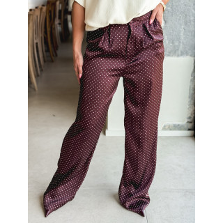 Pantalon à pois Kaléna - Bordeaux