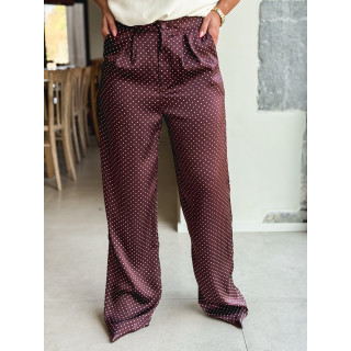 Pantalon à pois Kaléna - Bordeaux