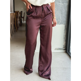 Pantalon à pois Kaléna - Bordeaux
