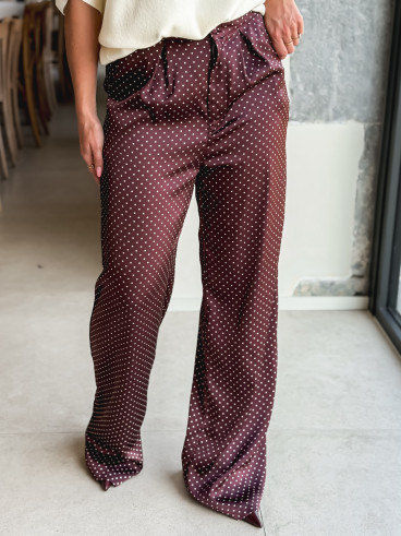 Pantalon à pois Kaléna - Bordeaux Pantalon à pois Kaléna - Bordeaux