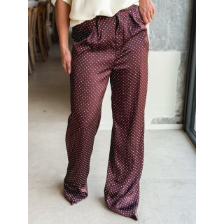 Pantalon à pois Kaléna - Bordeaux