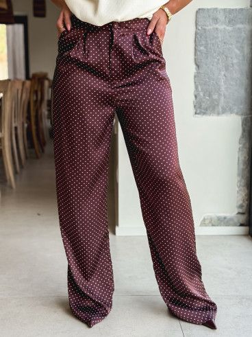 Pantalon à pois Kaléna - Bordeaux Pantalon à pois Kaléna - Bordeaux