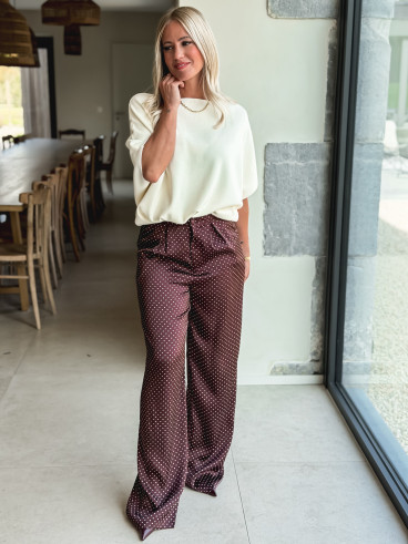 Pantalon à pois Kaléna - Bordeaux Pantalon à pois Kaléna - Bordeaux