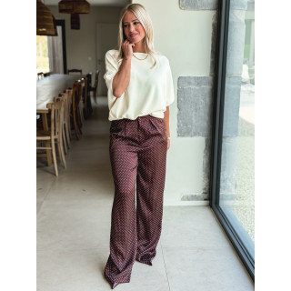 Pantalon à pois Kaléna - Bordeaux