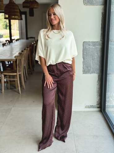 Pantalon à pois Kaléna - Bordeaux Pantalon à pois Kaléna - Bordeaux