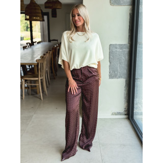 Pantalon à pois Kaléna - Bordeaux