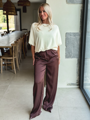 Pantalon à pois Kaléna - Bordeaux Pantalon à pois Kaléna - Bordeaux