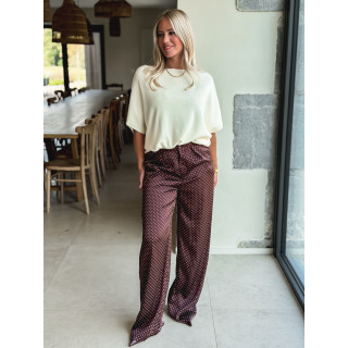 Pantalon à pois Kaléna - Bordeaux